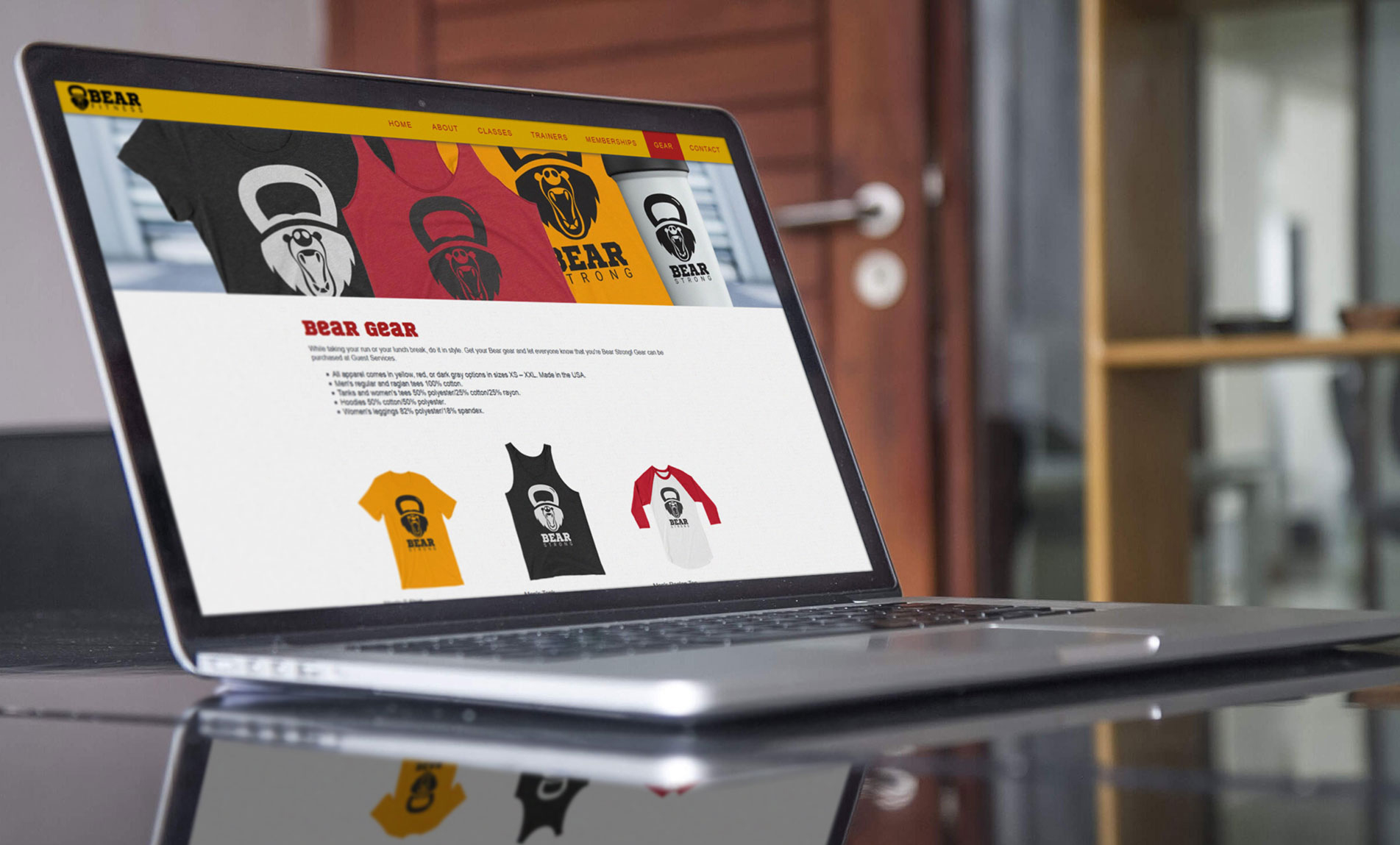 Bear Fitness website mockup