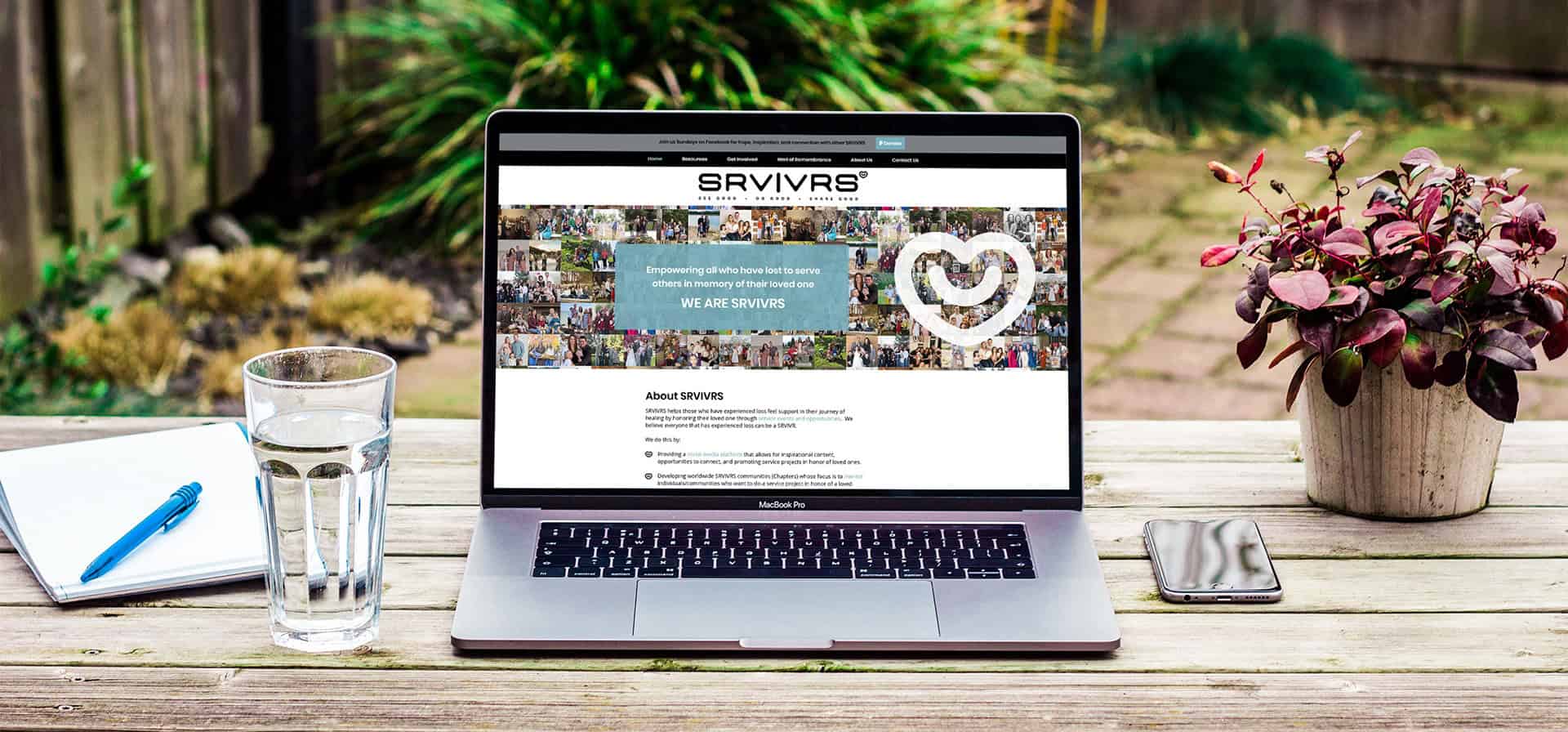 SRVIVRS website mockup